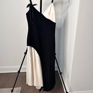 Black and White Color Black Spaghetti Strap Dress 5 à 7 Cinq a Sept